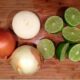 Onions cooked in lime juice