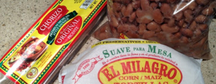 Frijoles con chorizo–Beans with Mexican sausage